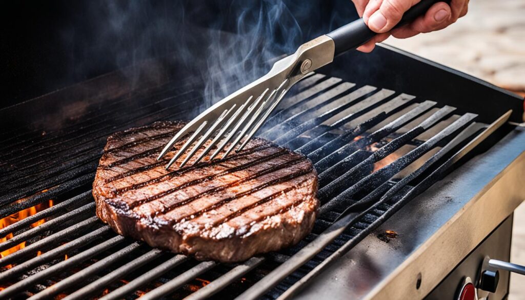 preparing grill for steak